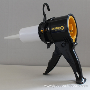 Lightweight plastic drip-less caulking gun